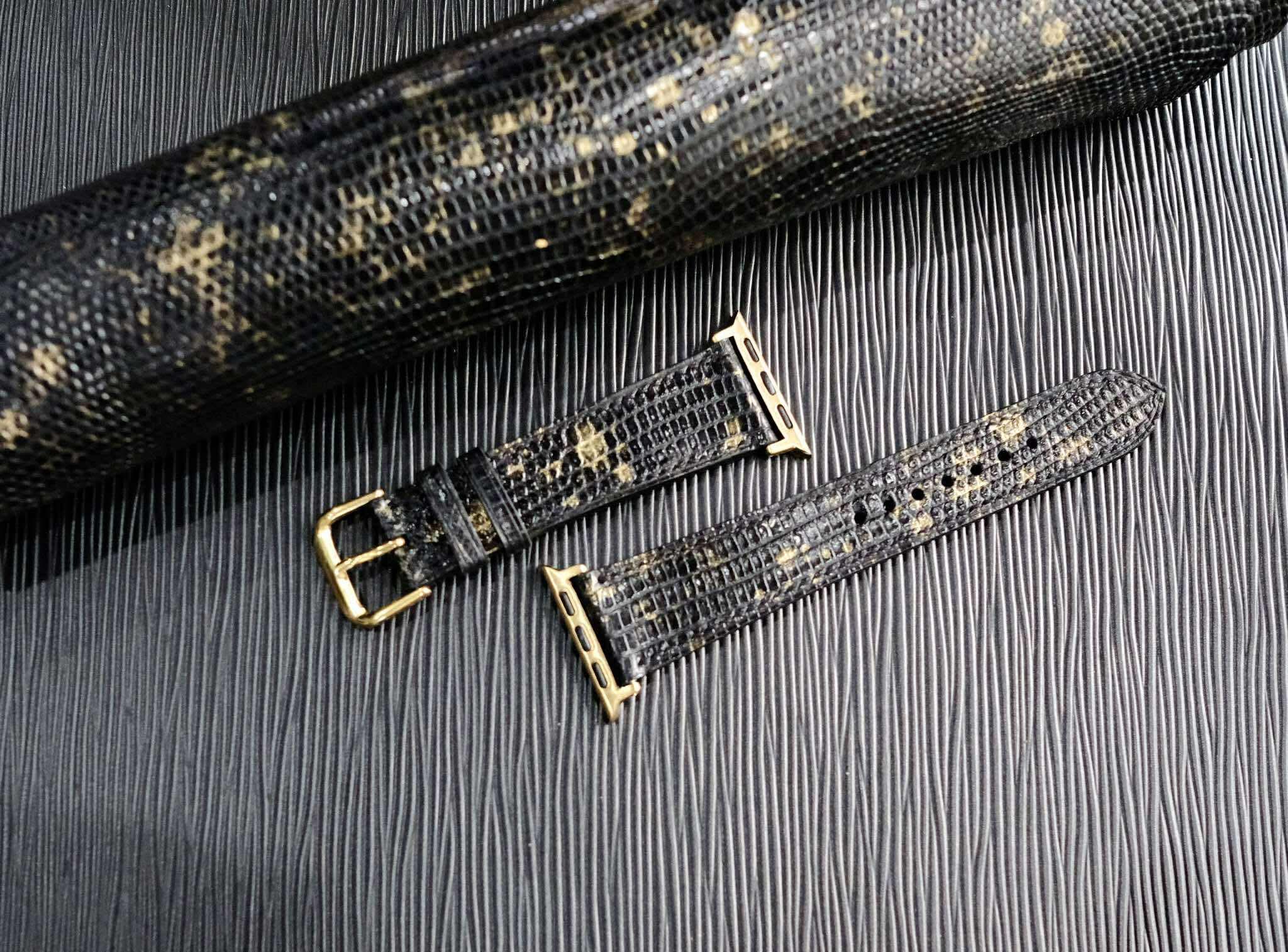 高級トカゲ革時計ベルト手縫い時計ベルトアップルウォッチ時計ベルト1枚目の画像